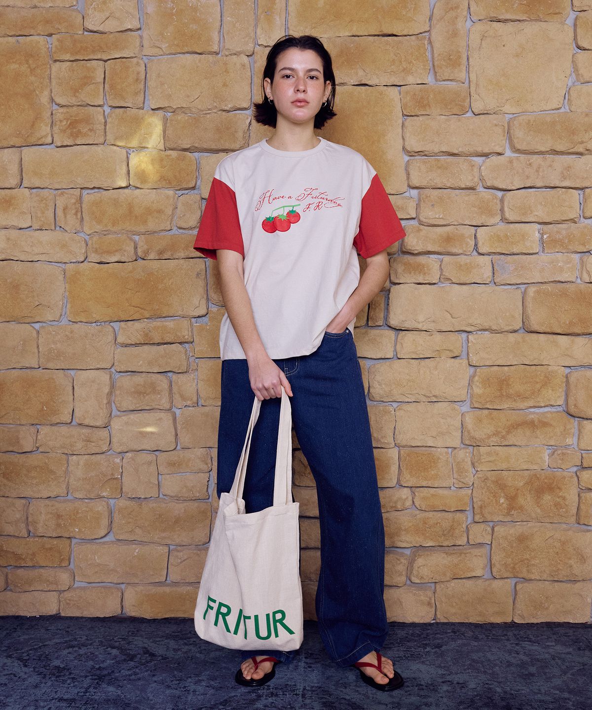 프리터(FRITUR) Cherry Tomato T-Shirt Light beige_F262TS01