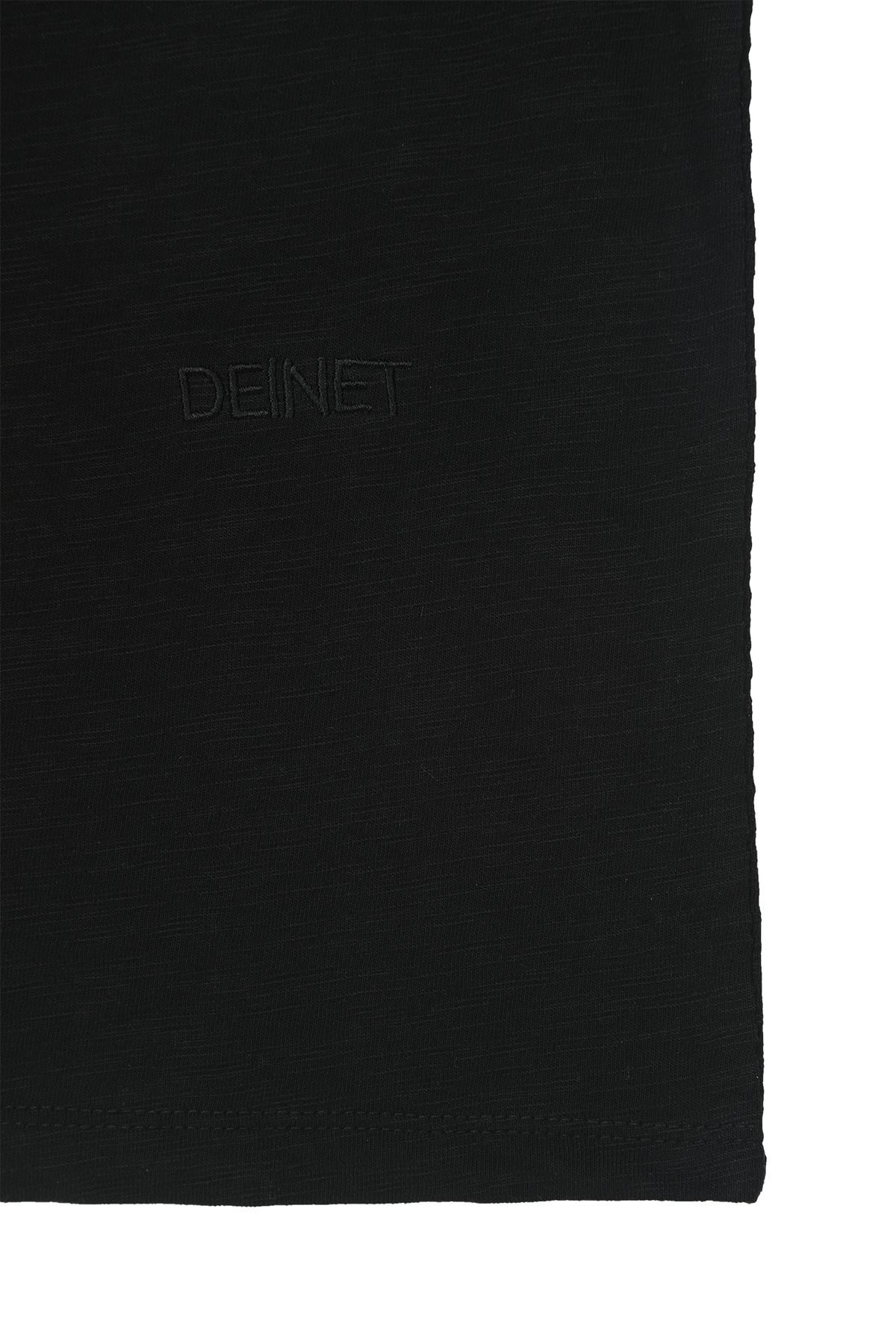다이닛(DEINET) SLUB CAP SLEEVE T-SHIRT IN BLACK