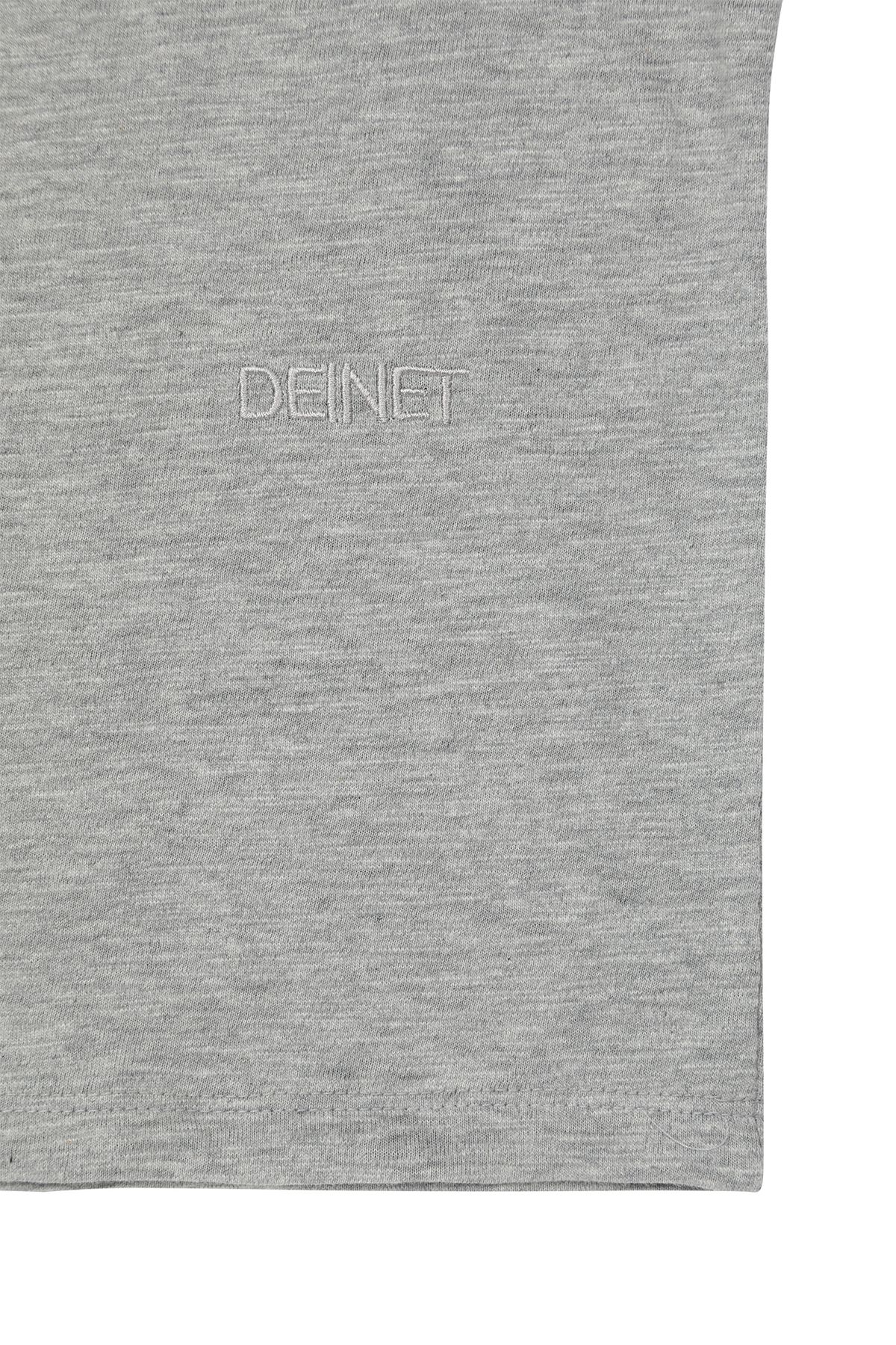 다이닛(DEINET) SLUB CAP SLEEVE T-SHIRT IN GREY