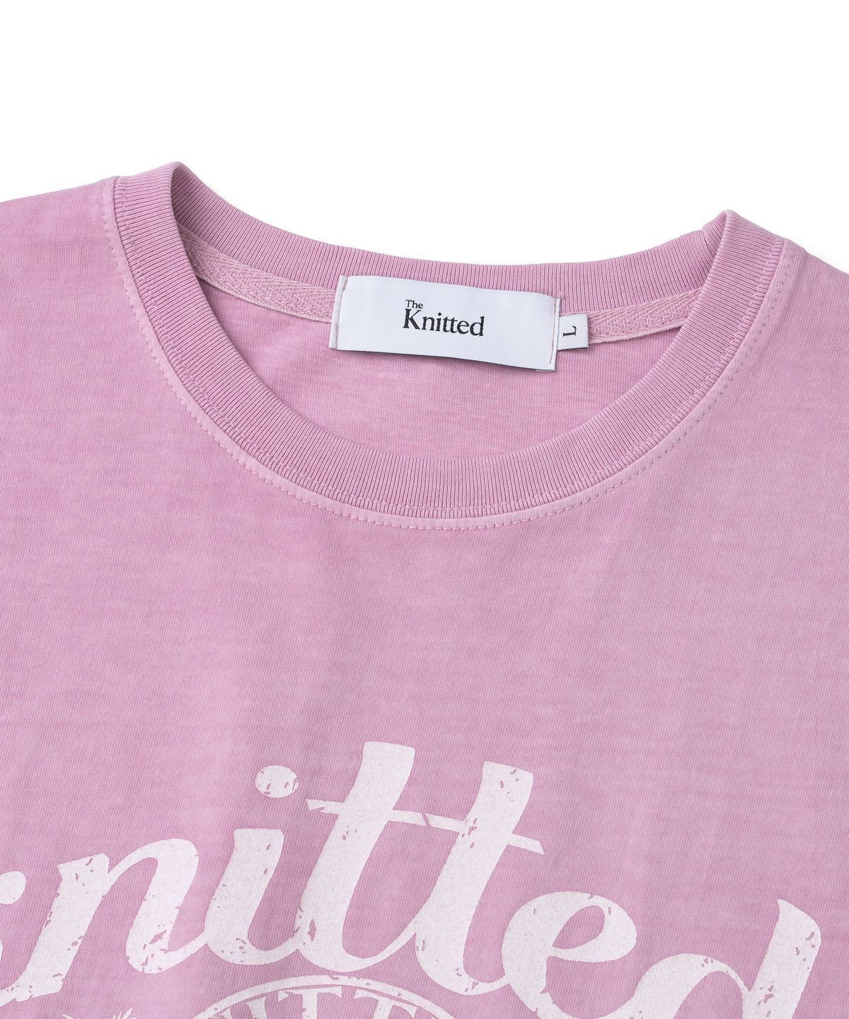 니티드(KNITTED) (UNISEX) 피그먼트 팜트리 그래픽 티셔츠 WASHING PINK