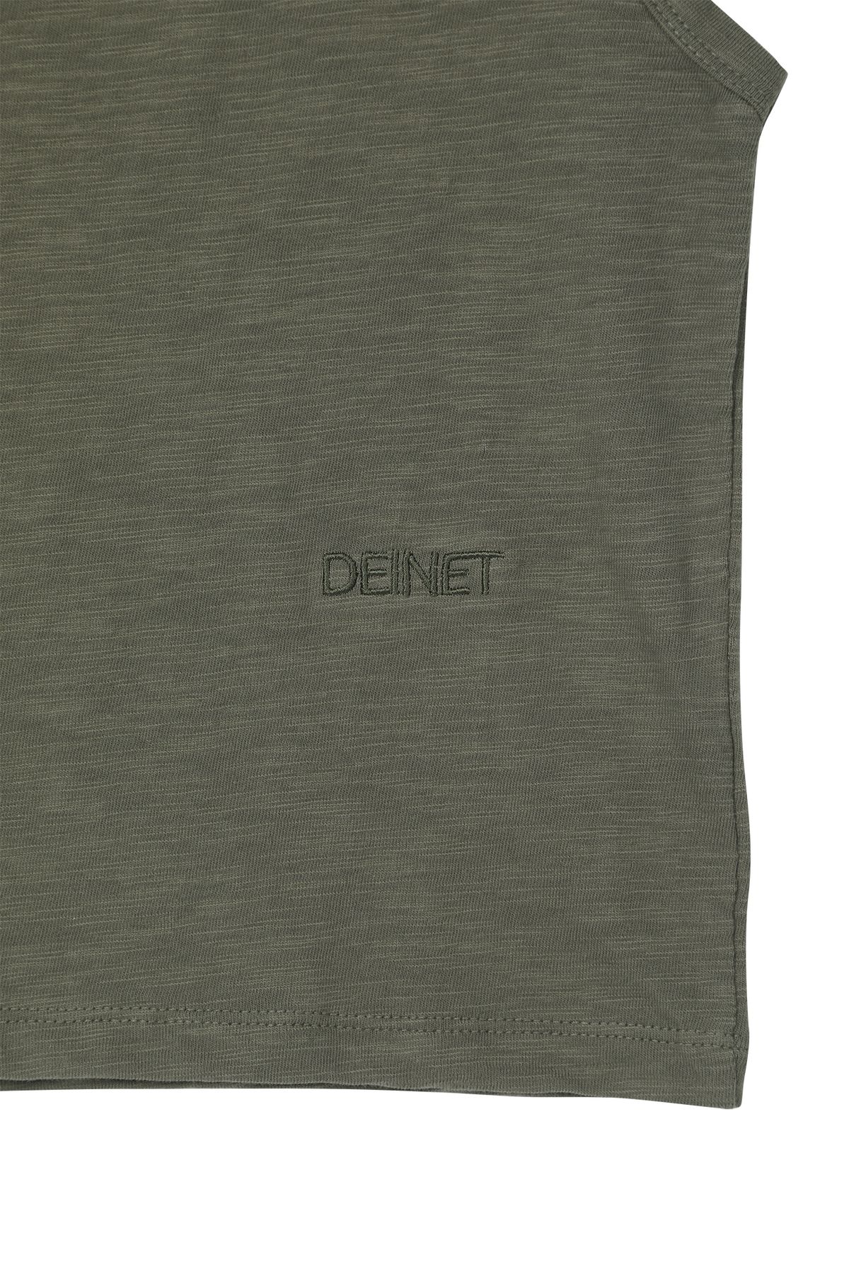 다이닛(DEINET) SLUB CAP SLEEVE T-SHIRT IN KHAKI