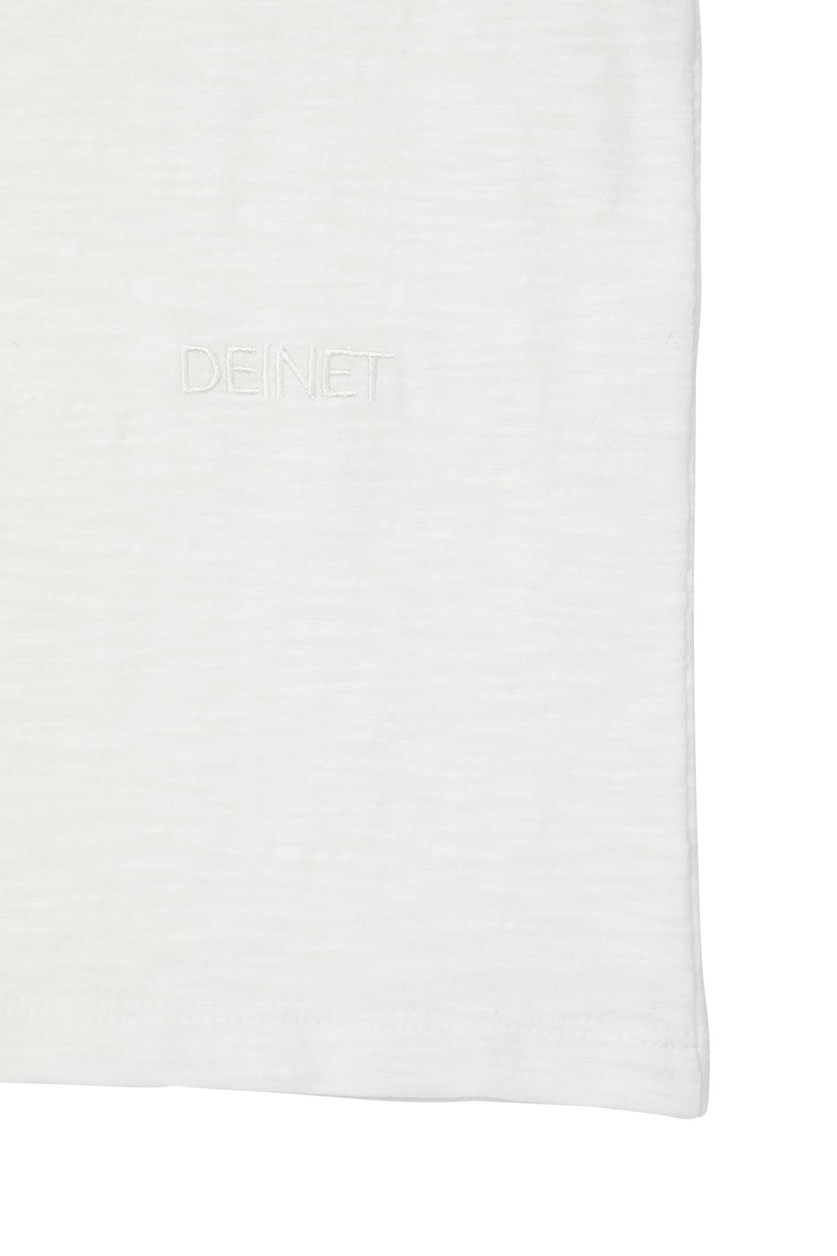 다이닛(DEINET) SLUB CAP SLEEVE T-SHIRT IN WHITE