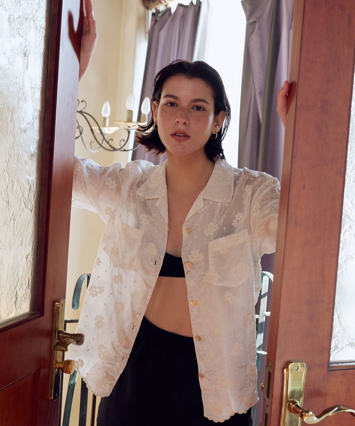 프리터(FRITUR) Floral Lace Shirt Ivory_F262SH08