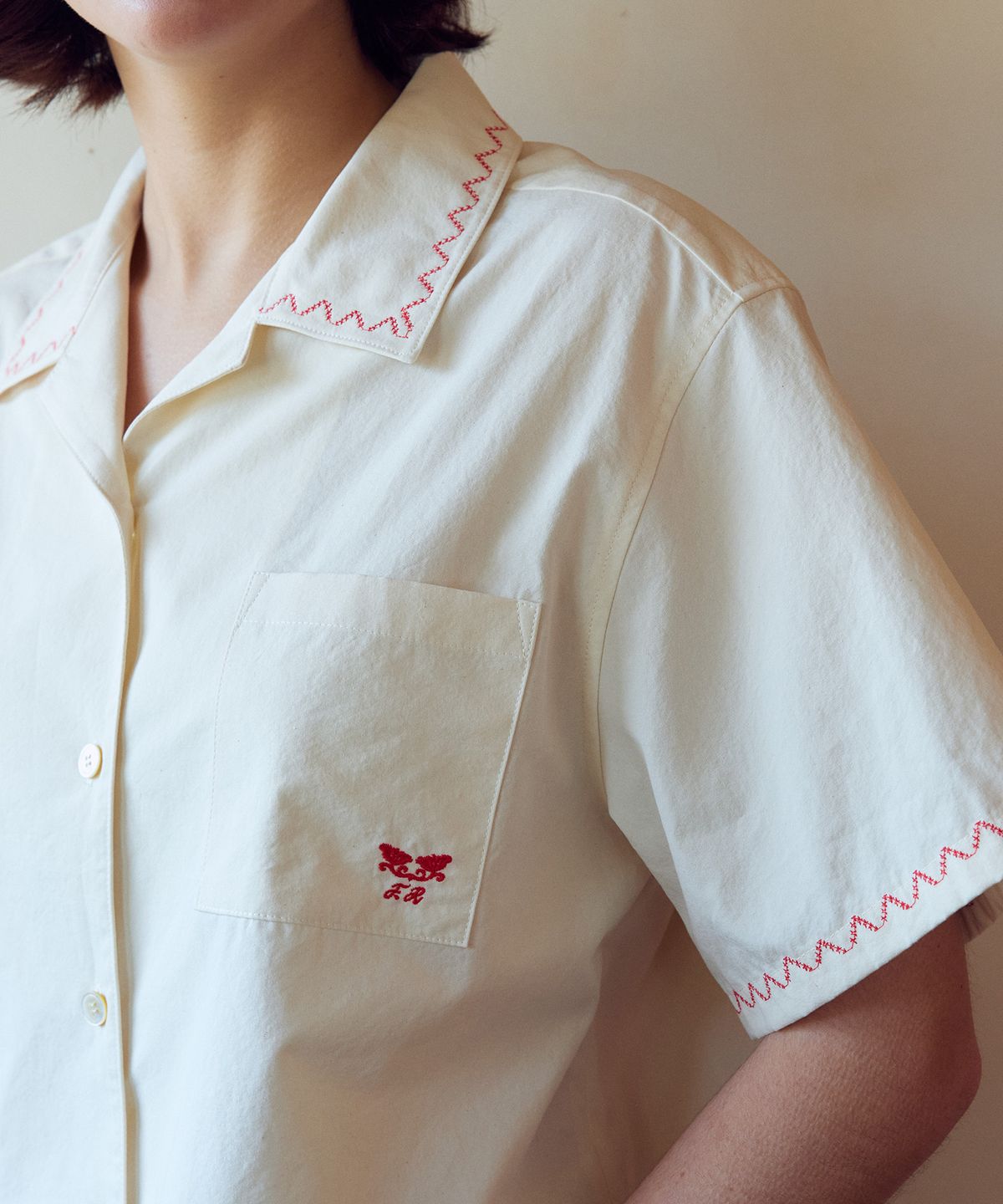 프리터(FRITUR) Pocket Embroidered Shirt Ivory_F262SH02