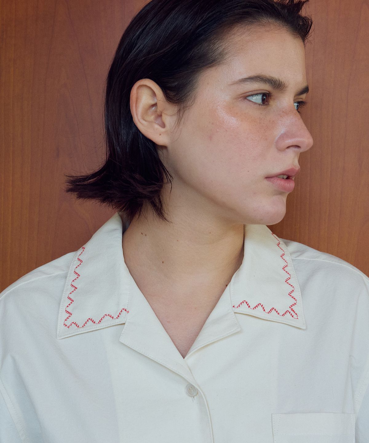 프리터(FRITUR) Pocket Embroidered Shirt Ivory_F262SH02