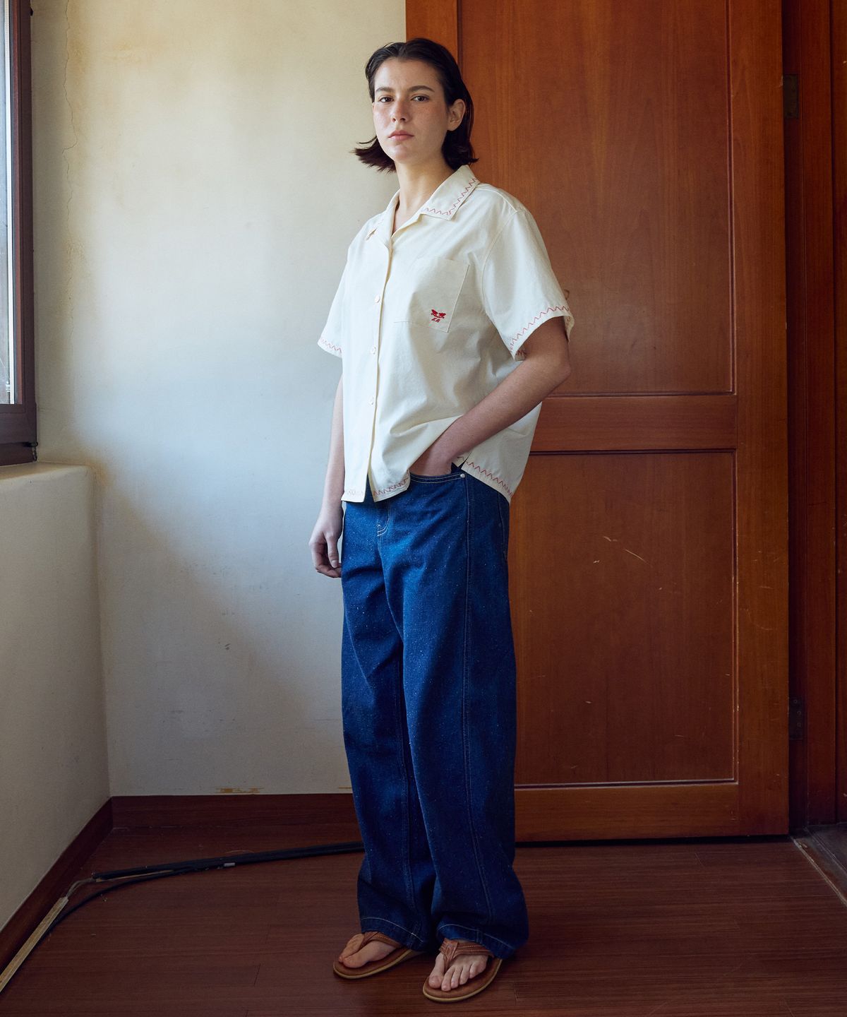 프리터(FRITUR) Pocket Embroidered Shirt Ivory_F262SH02
