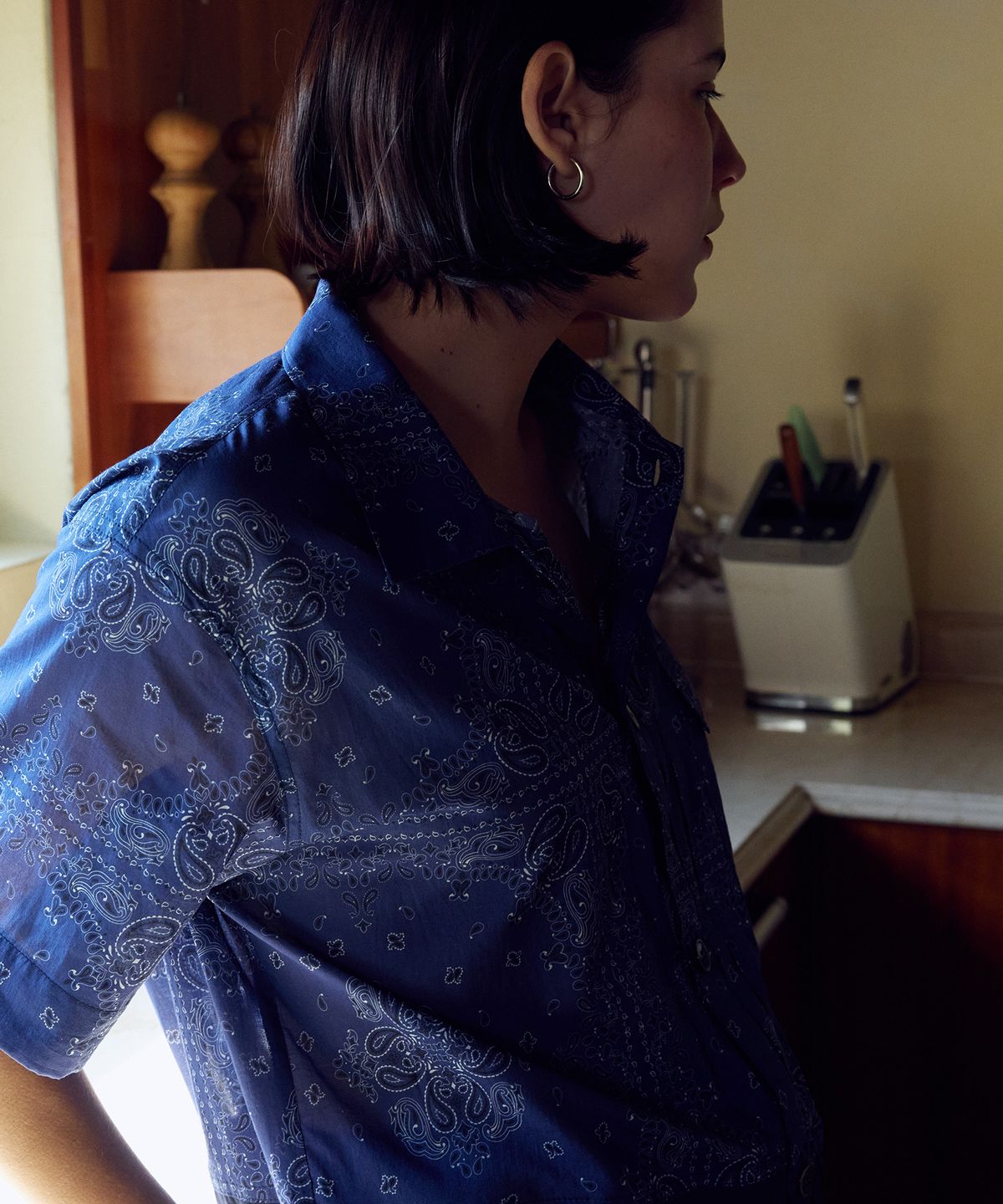 프리터(FRITUR) Paisley Patchwork Shirt Navy_F262SH01