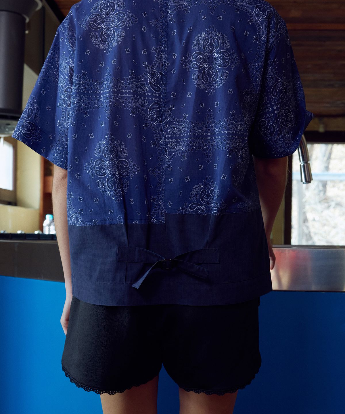 프리터(FRITUR) Paisley Patchwork Shirt Navy_F262SH01