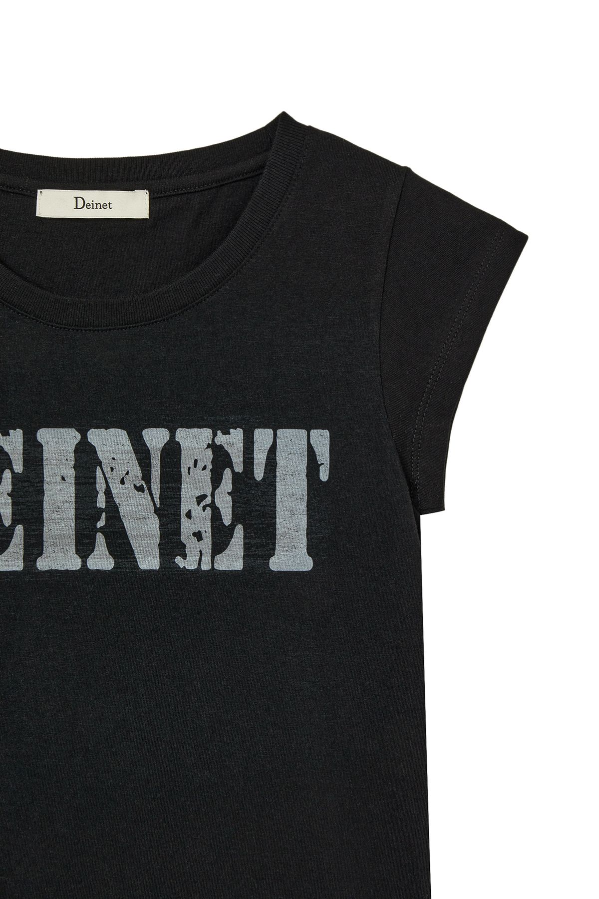 다이닛(DEINET) TYPO GRAPHIC2 T-SHIRT IN BLACK