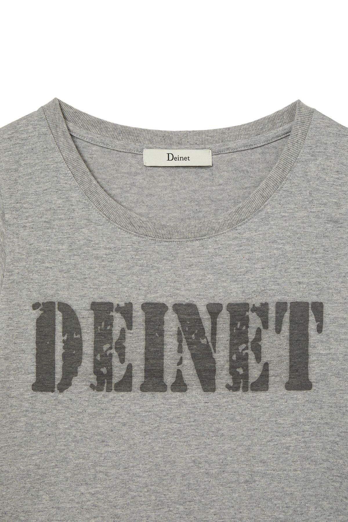 다이닛(DEINET) TYPO GRAPHIC2 T-SHIRT IN MELANGE GREY