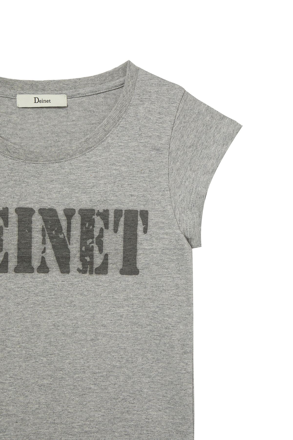 다이닛(DEINET) TYPO GRAPHIC2 T-SHIRT IN MELANGE GREY