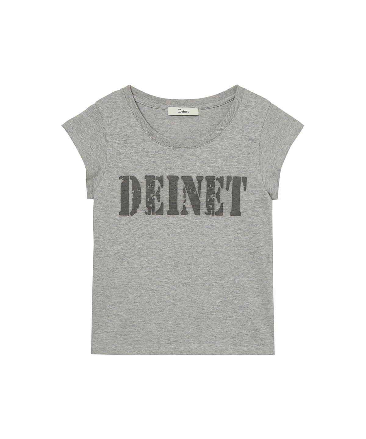 다이닛(DEINET) TYPO GRAPHIC2 T-SHIRT IN MELANGE GREY