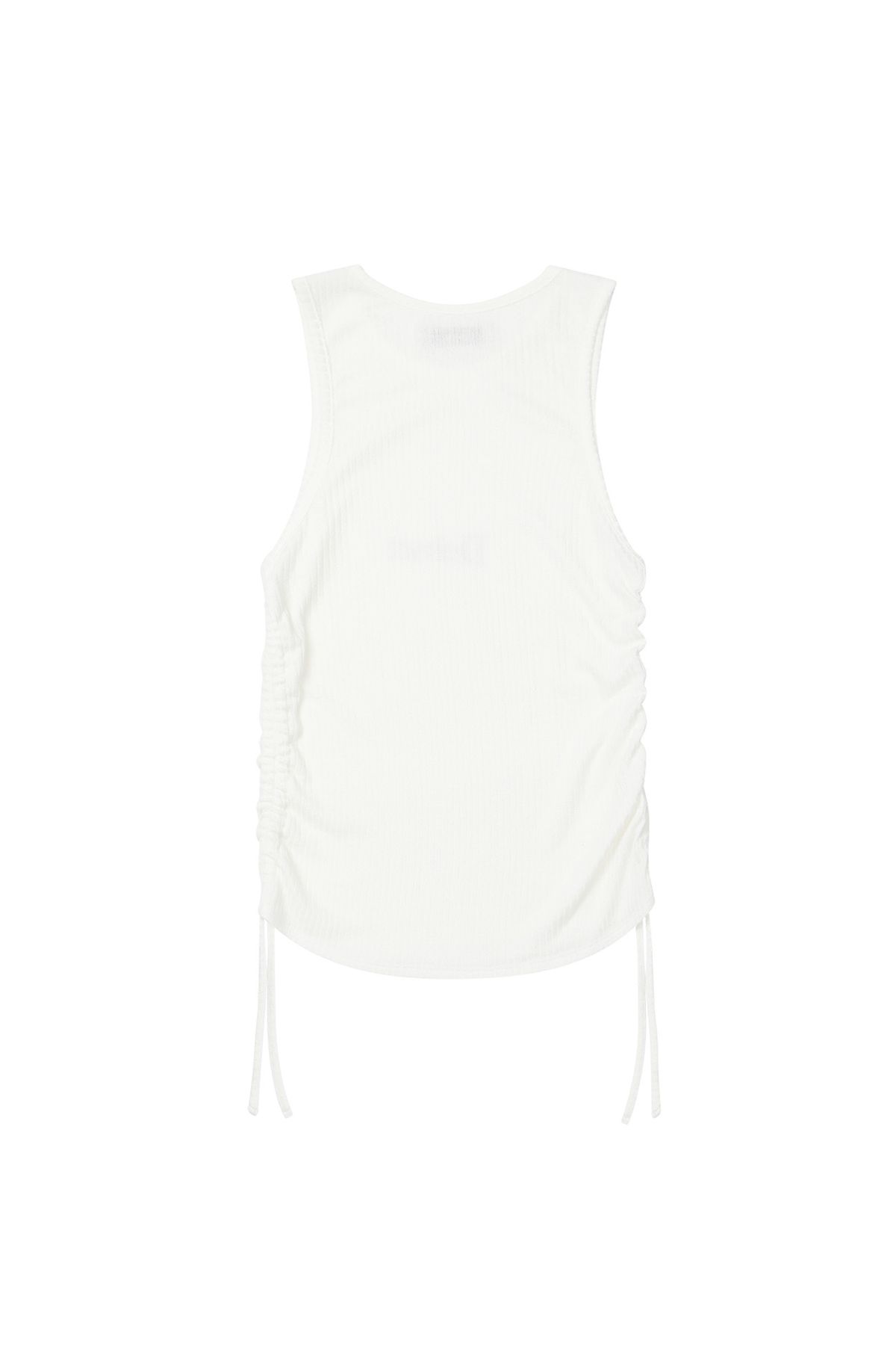 다이닛(DEINET) LOGO SHIRRING SLEEVELESS IN WHITE