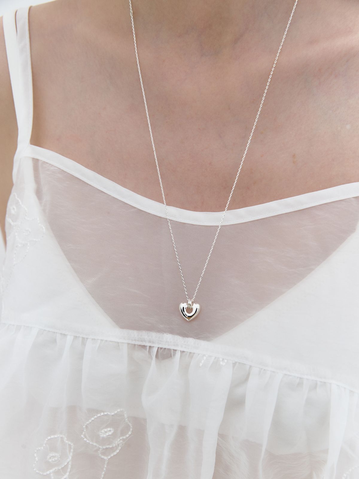 미메시(MIMESI) [ver.2] Open Heart Long Necklace