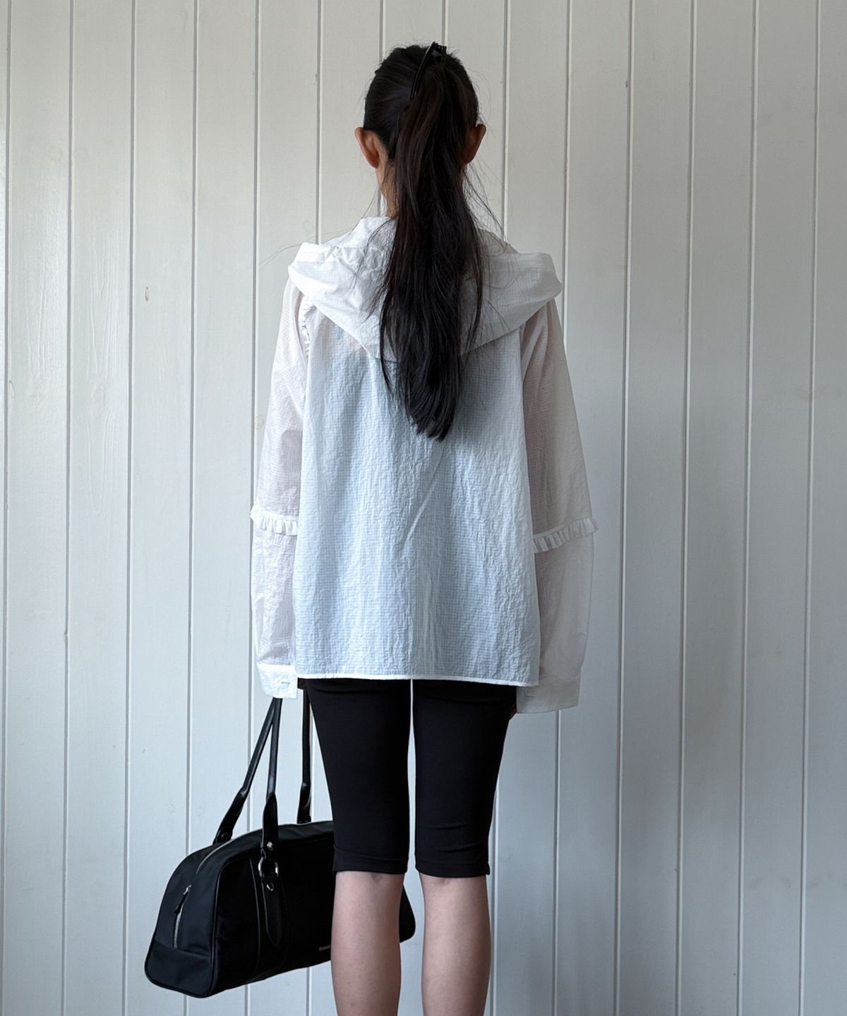 라츠유(LOTSYOU) LOTSYOU_Whisper Hood Shirt WHITE