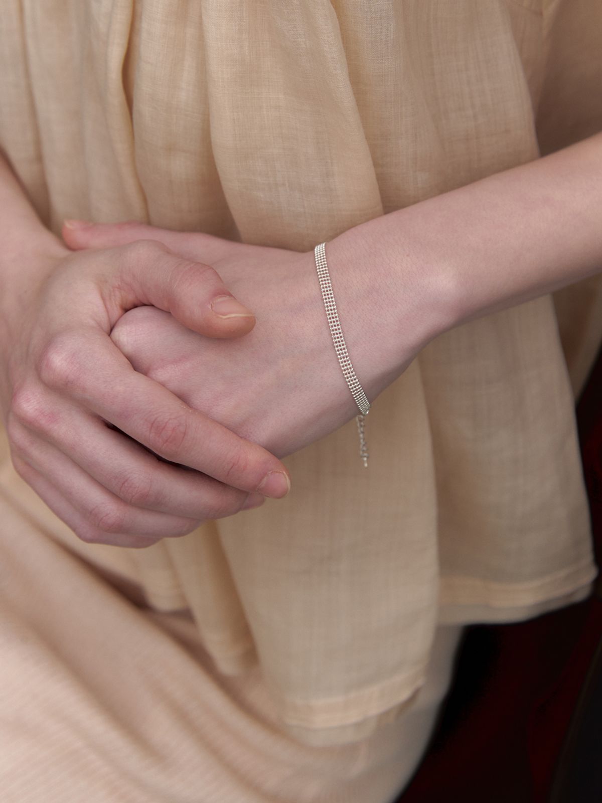 미메시(MIMESI) [925 silver] Ball Band Chain Bracelet