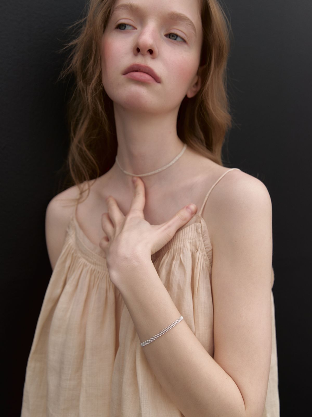 미메시(MIMESI) [925 silver] Ball Band Chain Bracelet