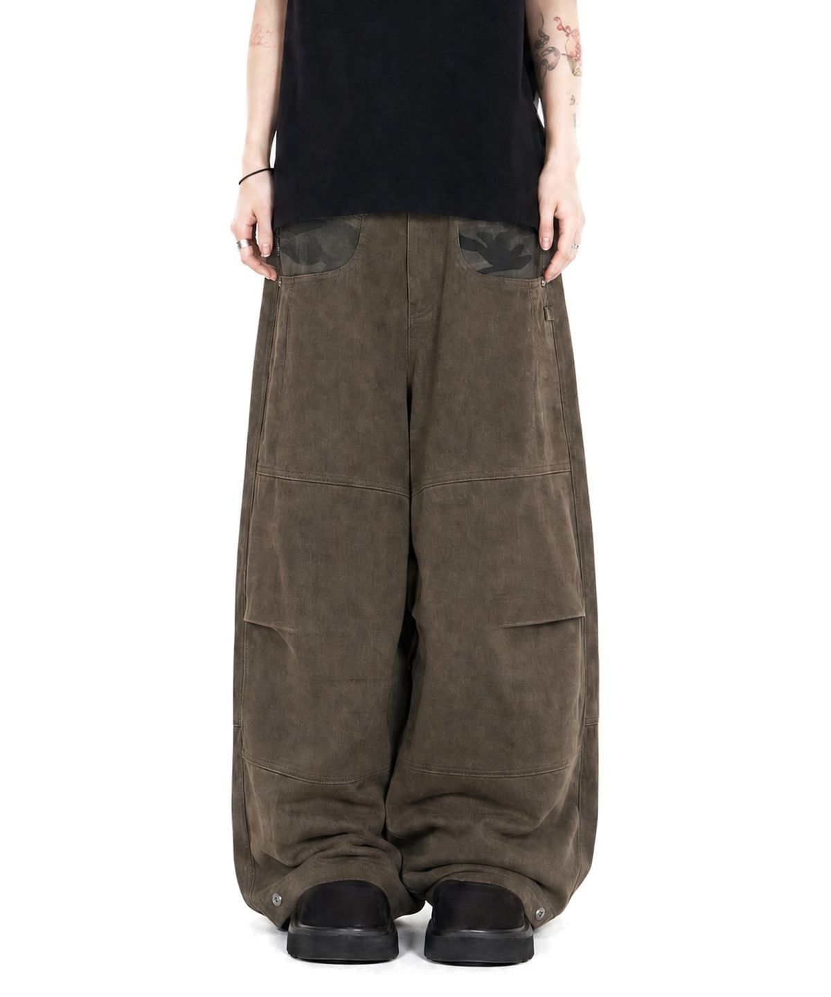 아이돈워너셀(IDWS) Hidden Camo Balloon Pants Brown