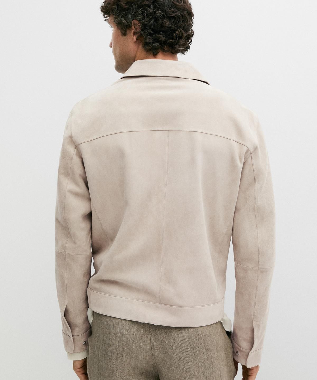 마시모두띠(MASSIMO DUTTI) 스웨이드 레더 칼라 자켓