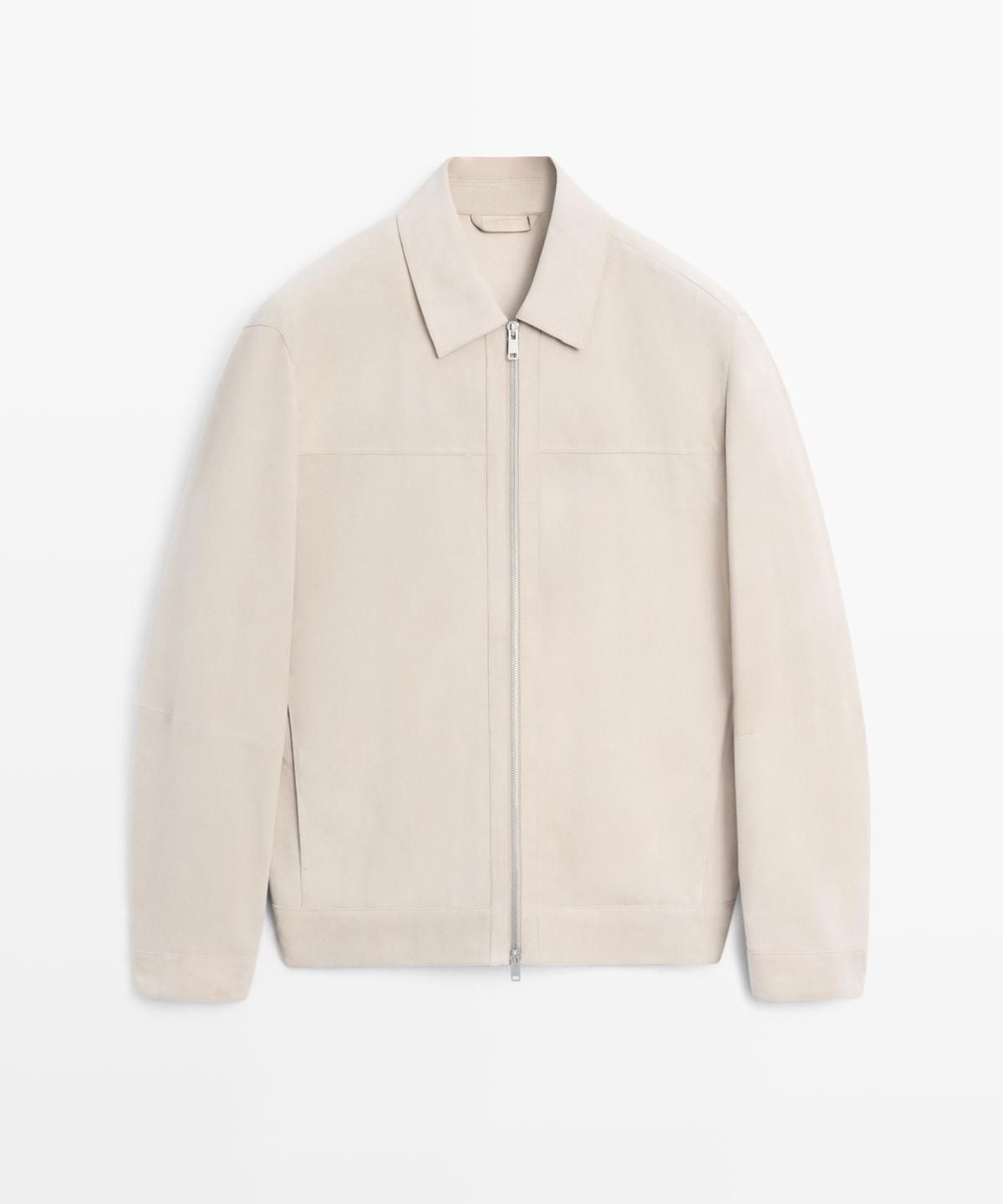 마시모두띠(MASSIMO DUTTI) 스웨이드 레더 칼라 자켓