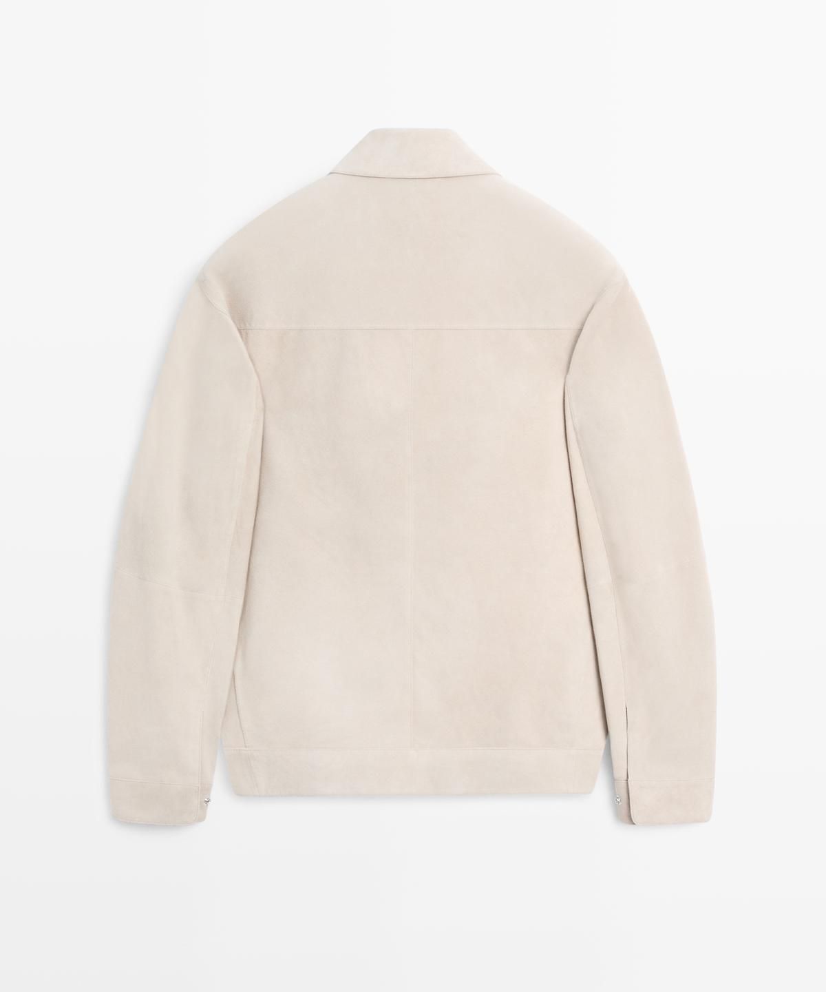 마시모두띠(MASSIMO DUTTI) 스웨이드 레더 칼라 자켓