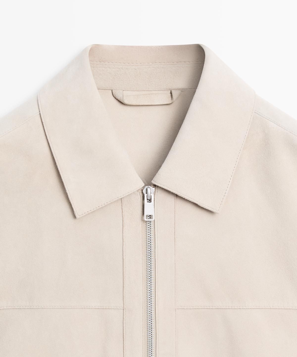 마시모두띠(MASSIMO DUTTI) 스웨이드 레더 칼라 자켓