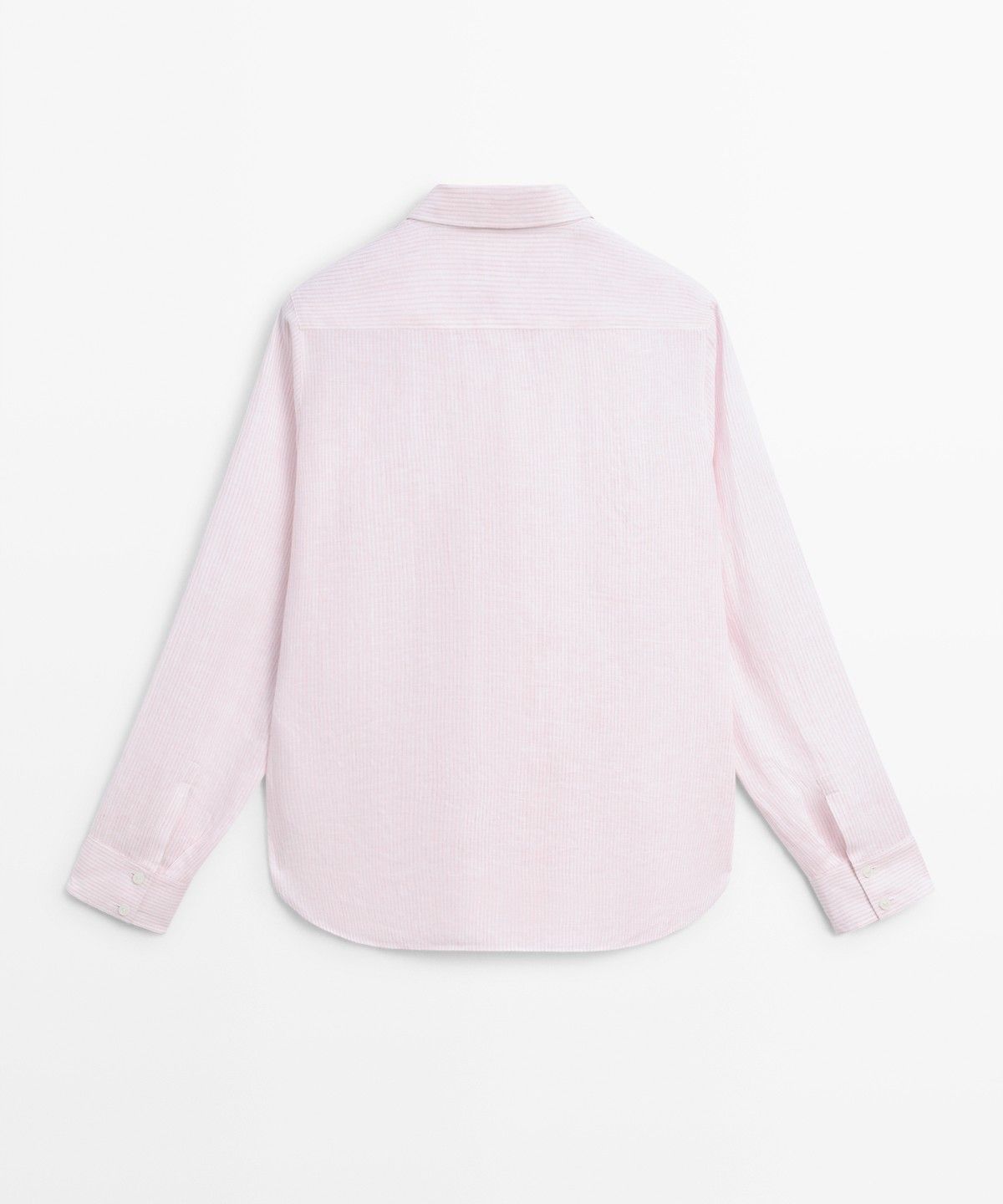 마시모두띠(MASSIMO DUTTI) 100% 린넨 스트라이프 디테일 셔츠