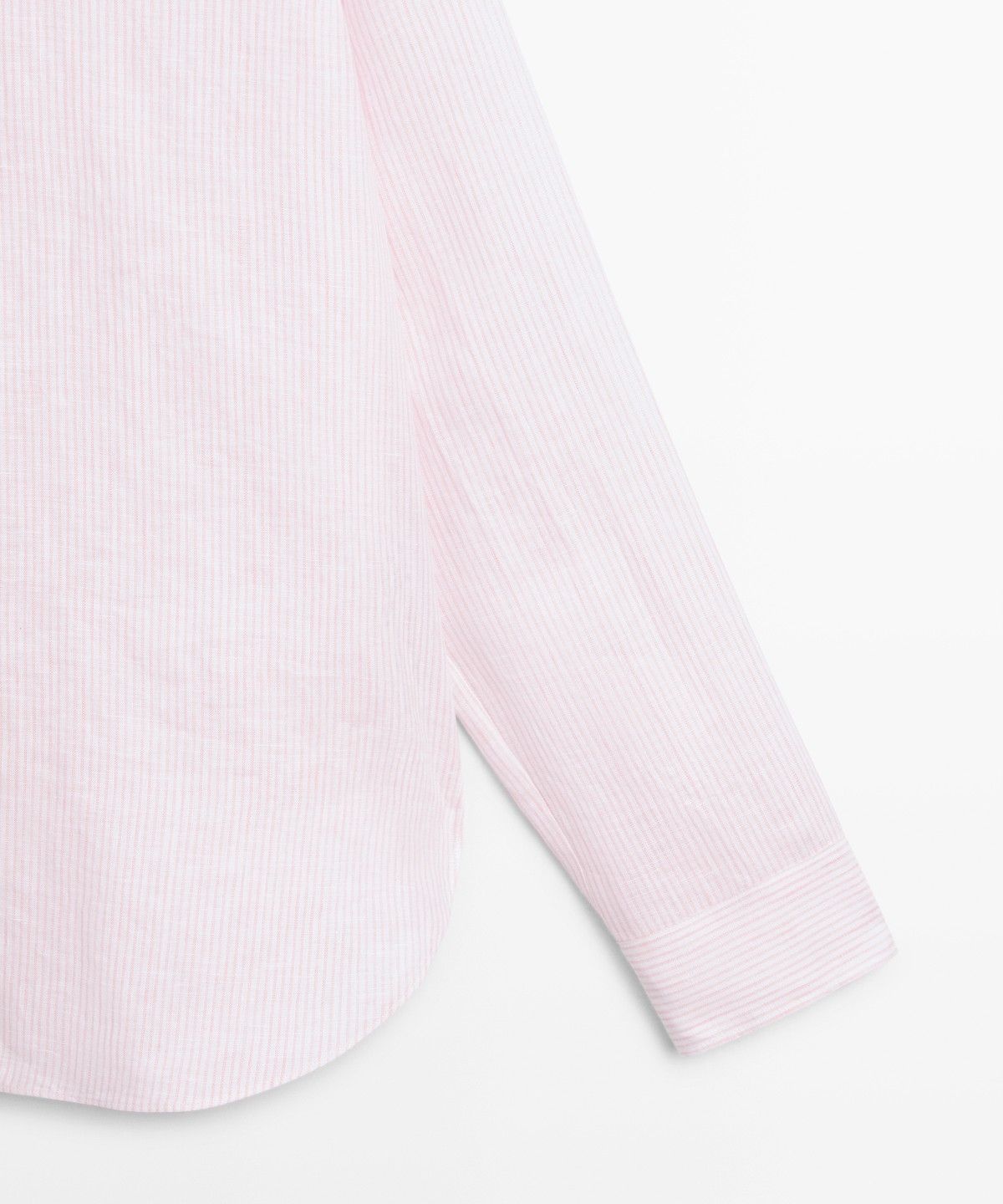 마시모두띠(MASSIMO DUTTI) 100% 린넨 스트라이프 디테일 셔츠