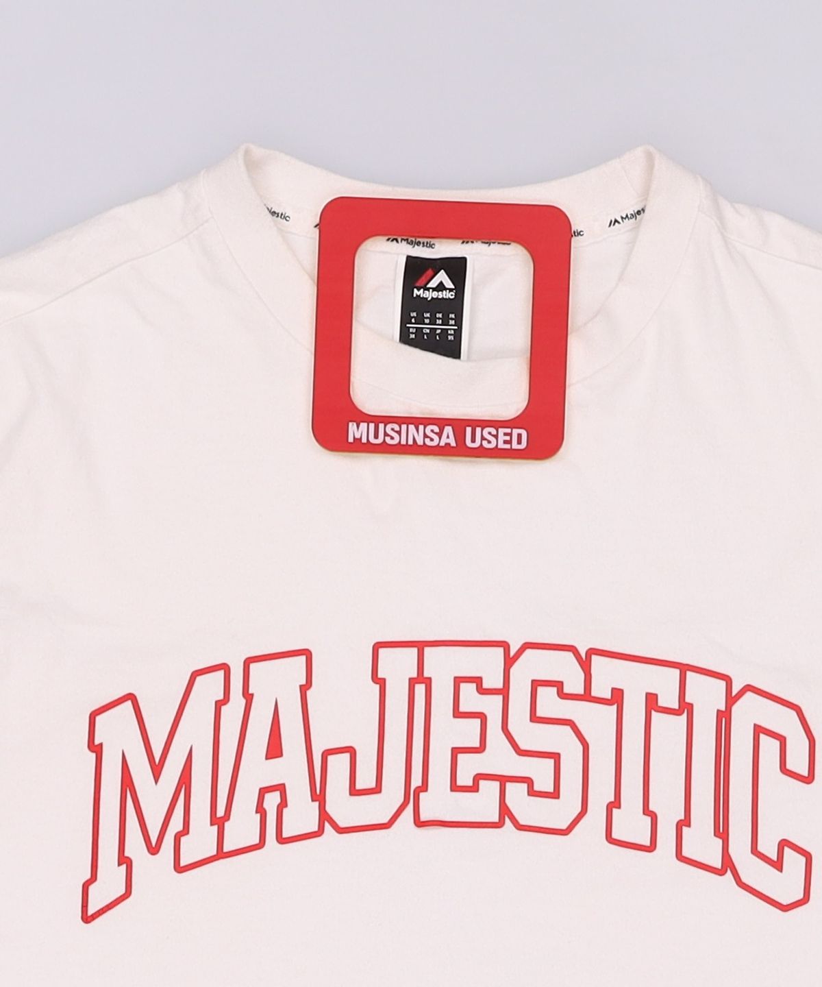 마제스틱(MAJESTIC) 아치 로고 크루넥 티셔츠 화이트[ML183UCATS003] 95