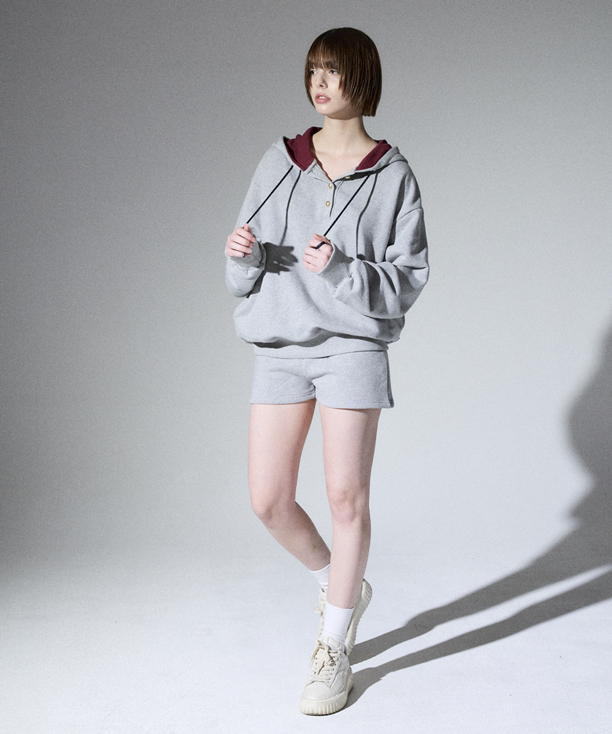 알리에나(ALIENAR) burgundy coloration Sweat set-up