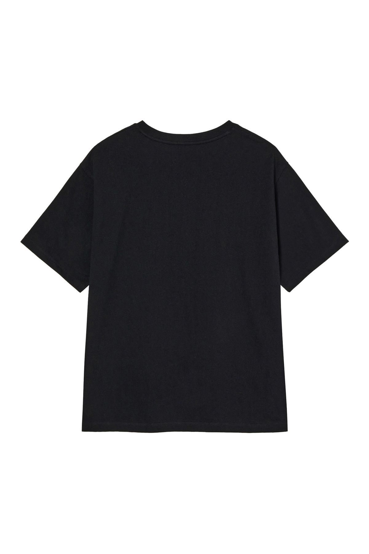 다이닛(DEINET) LOGO EMBROIDERY OVERSIZED T-SHIRT IN BLACK