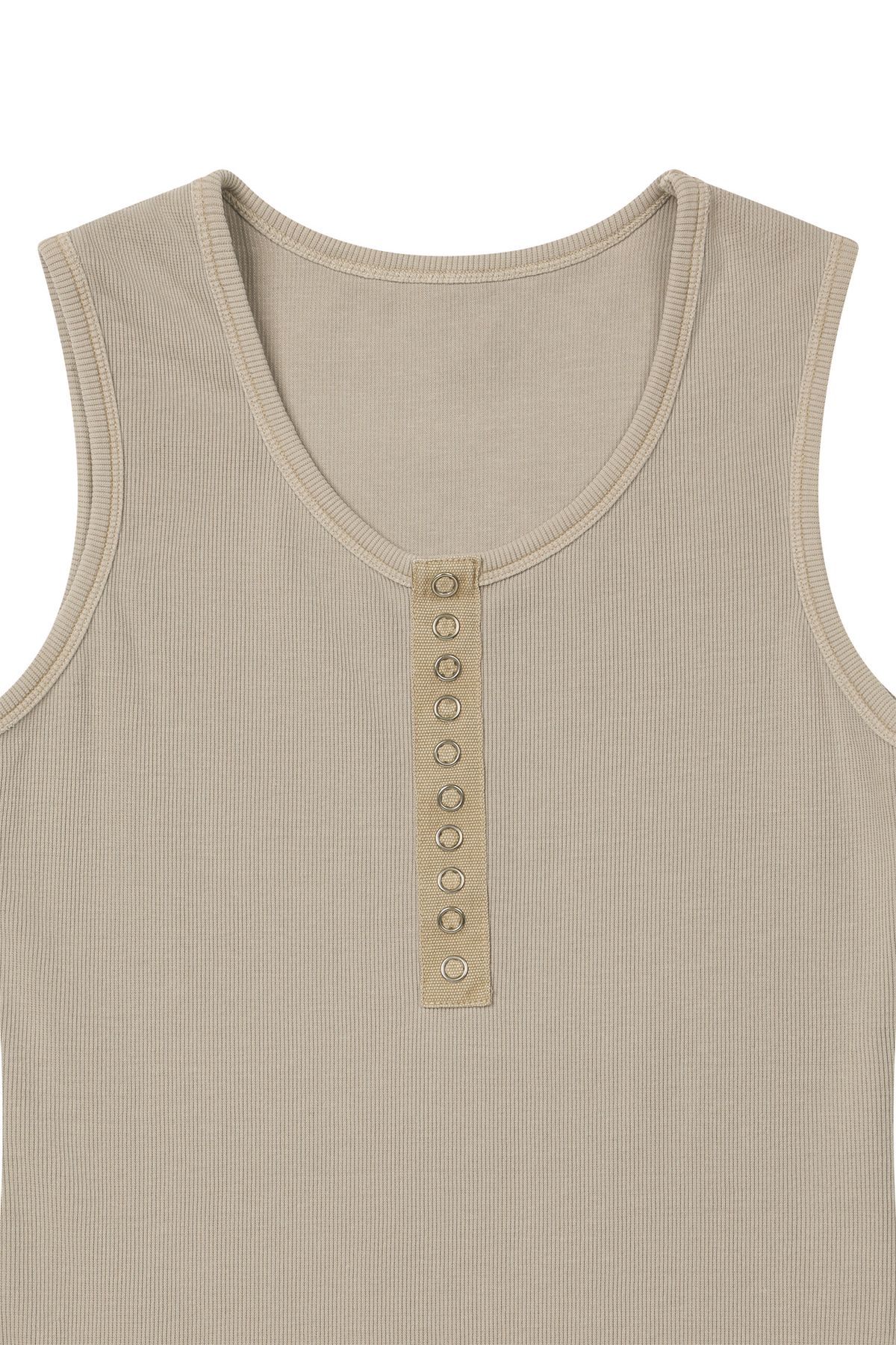 다이닛(DEINET) RING POINT PIGMENT SLEEVELESS IN OATMEAL