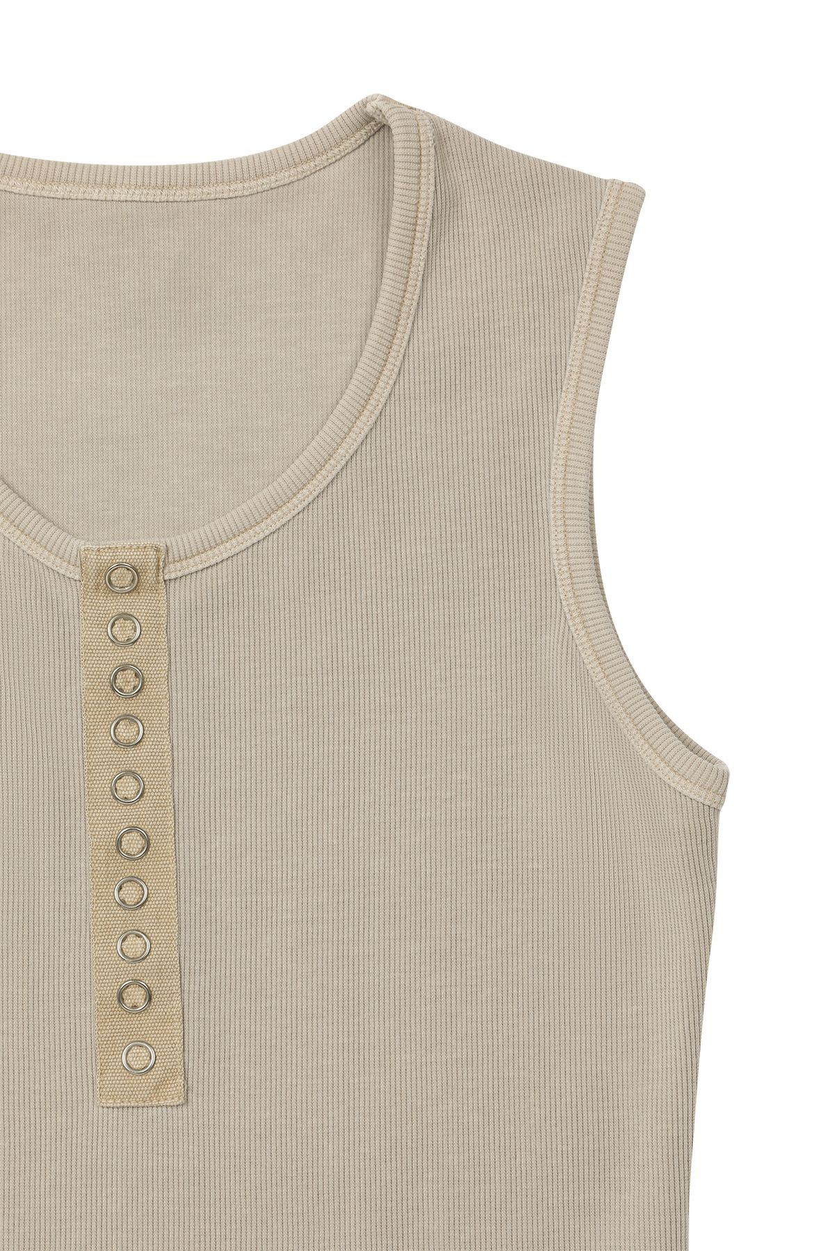 다이닛(DEINET) RING POINT PIGMENT SLEEVELESS IN OATMEAL