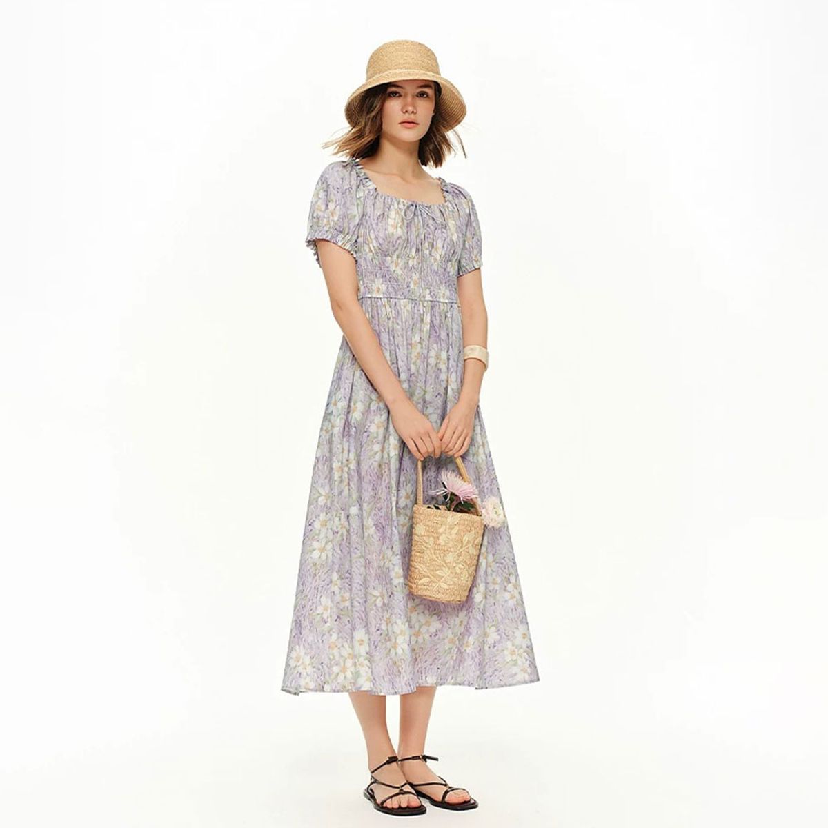 에이앤레이(AEIREI) AR_Floral smocked midi dress