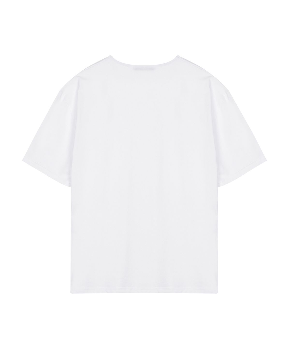 닉앤니콜(NICK&NICOLE) BIO WASHED LEATHER PATCH T-SHIRT_WHITE