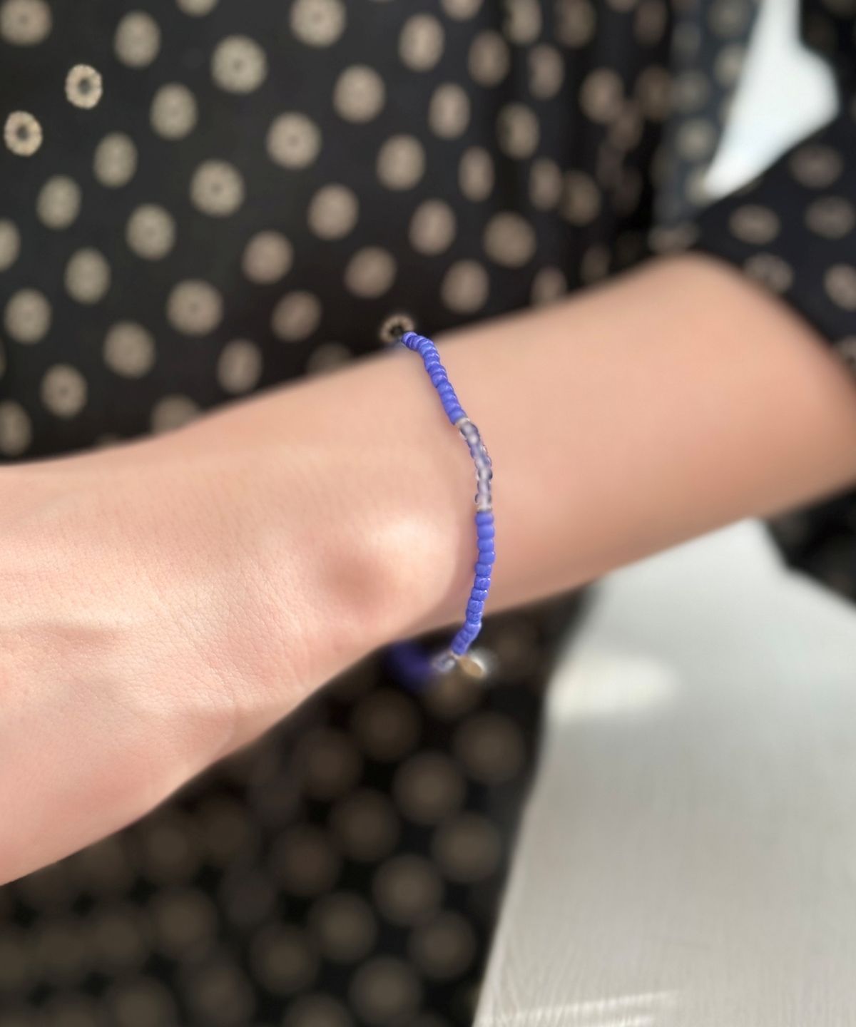 봉보(BONBEAU) Color stripe mix beads Bracelet 투명 스트라이프 컬러 믹스 비즈 팔찌