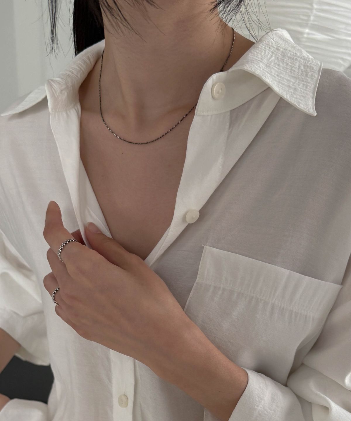 바라두(BARADU) 925 Black winkle necklace