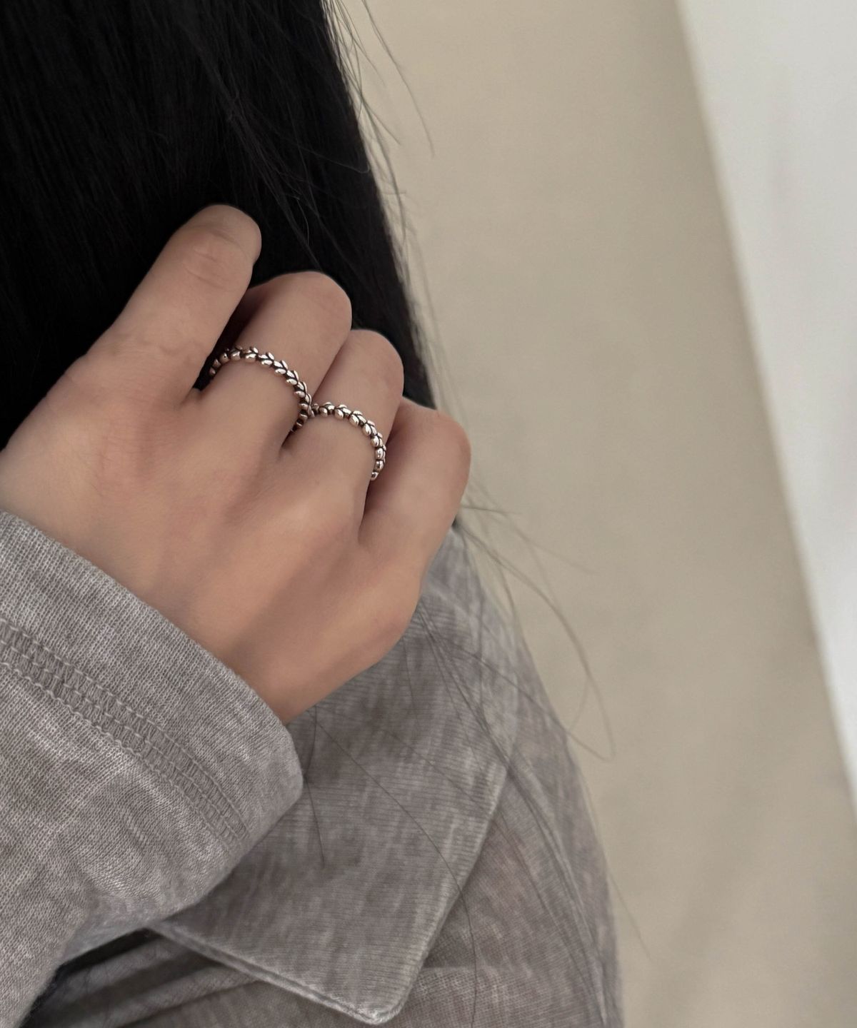 바라두(BARADU) 925 Vintage leaf ring
