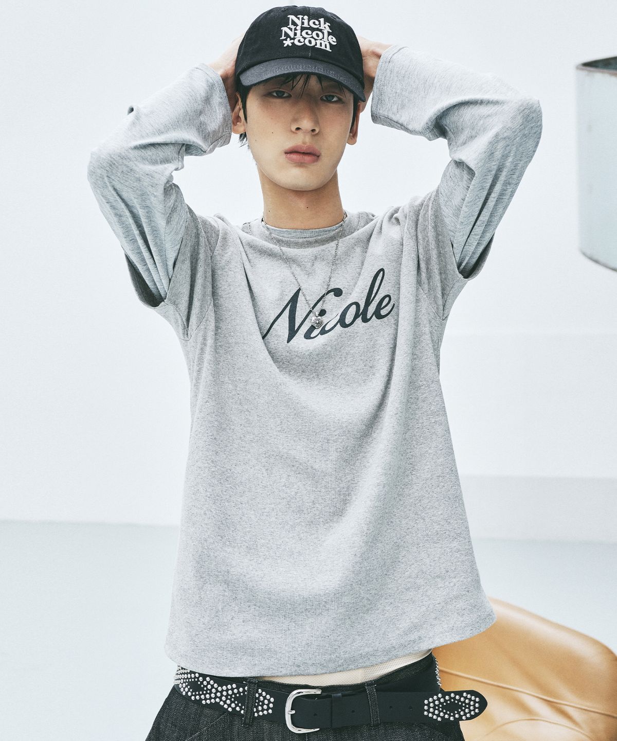 닉앤니콜(NICK&NICOLE) BUTTERFLY LONG SLEEVE T-SHIRT_MELANGE