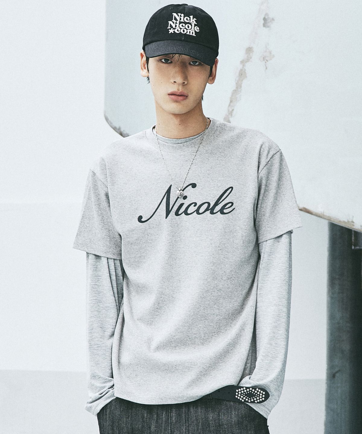 닉앤니콜(NICK&NICOLE) BUTTERFLY LONG SLEEVE T-SHIRT_MELANGE