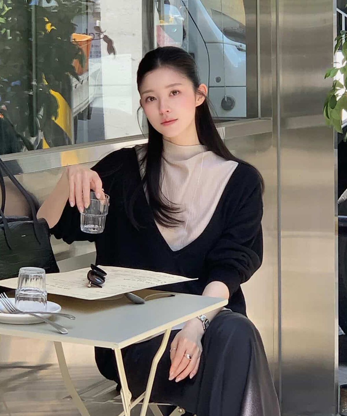 엽페(YUPPE) 플리티드 캡 셔츠_베이지