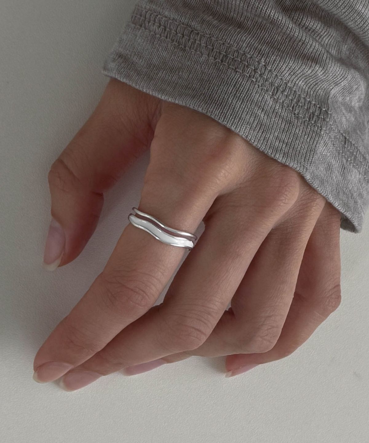 바라두(BARADU) 925 Double line open ring