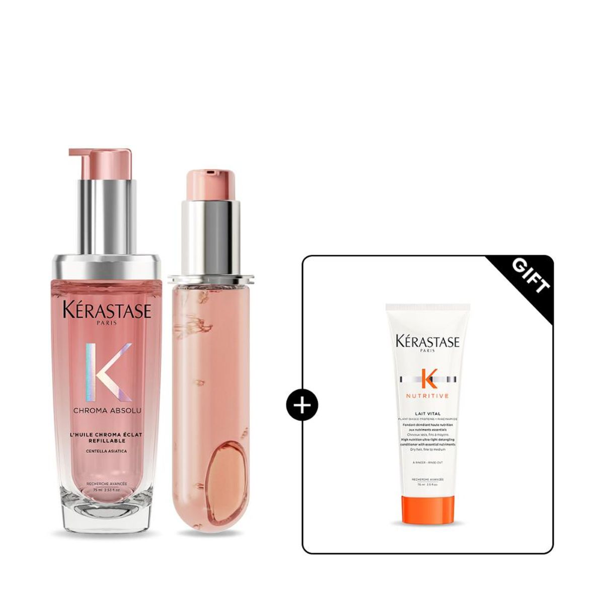 케라스타즈(KERASTASE) 크로마 압솔뤼 오일 리필 세트(+뉴트리티브 레비탈 TS 75ml)