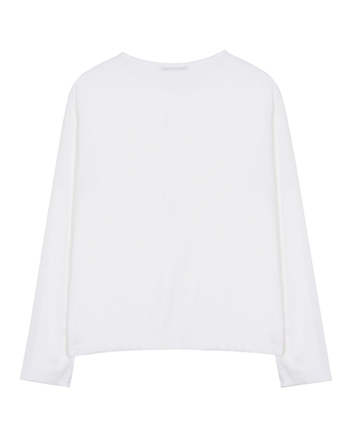 닉앤니콜(NICK&NICOLE) RIBBED BUTTERFLY PATCH CARDIGAN_IVORY