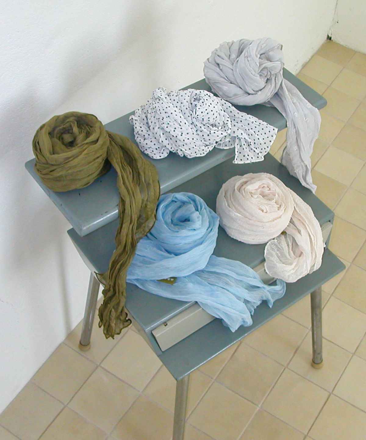 포에브(POEV) Skinny Crinkled Scarf [5 Color]