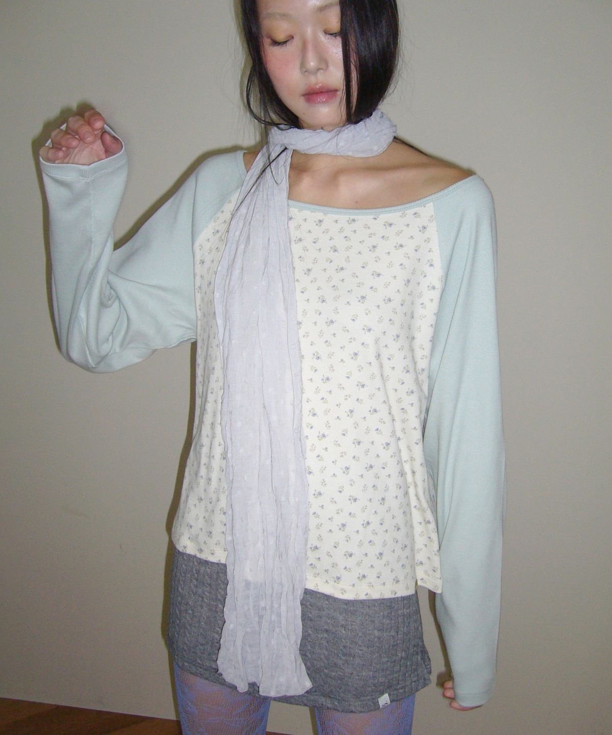 포에브(POEV) Skinny Crinkled Scarf [5 Color]