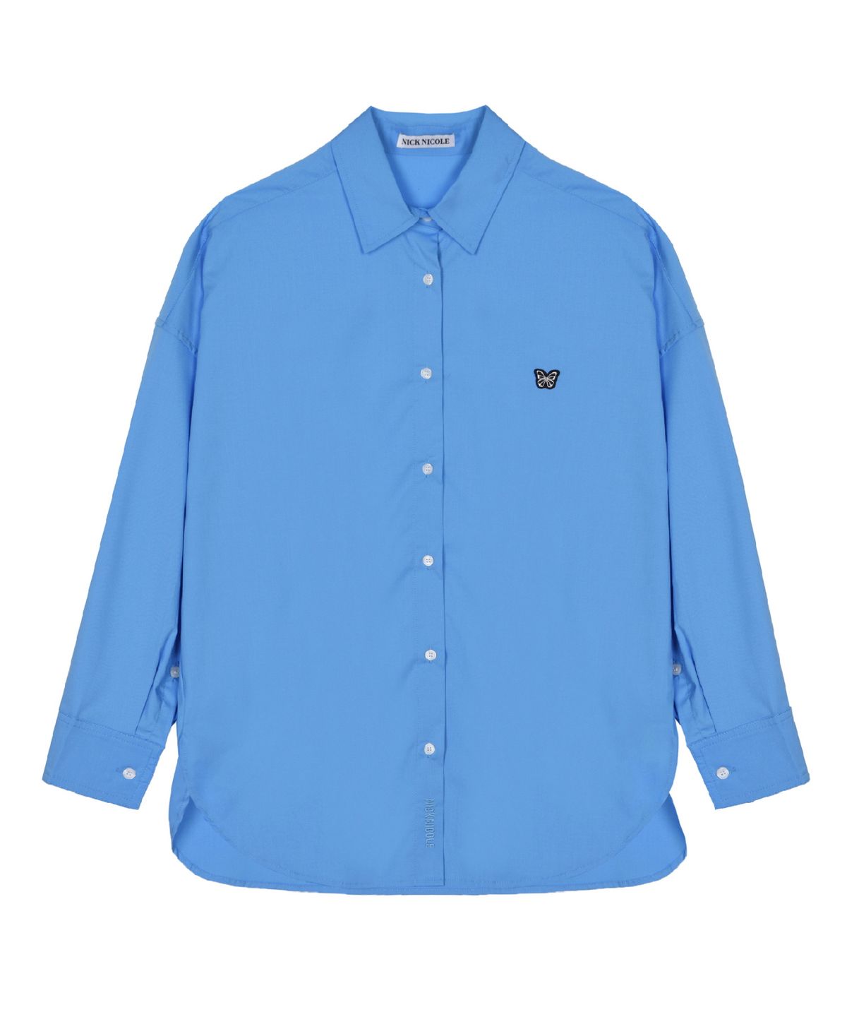 닉앤니콜(NICK&NICOLE) FLUID BUTTERFLY OVERSIZED SHIRT_COBALT BLUE