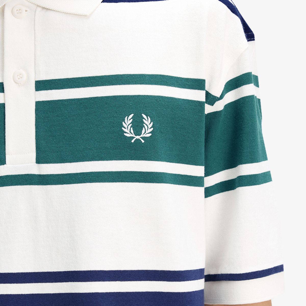 프레드페리(FRED PERRY) [Sport] 릴렉스드 스트라이프 폴로 셔츠 - 스노우 화이트 AFPM2612466-129