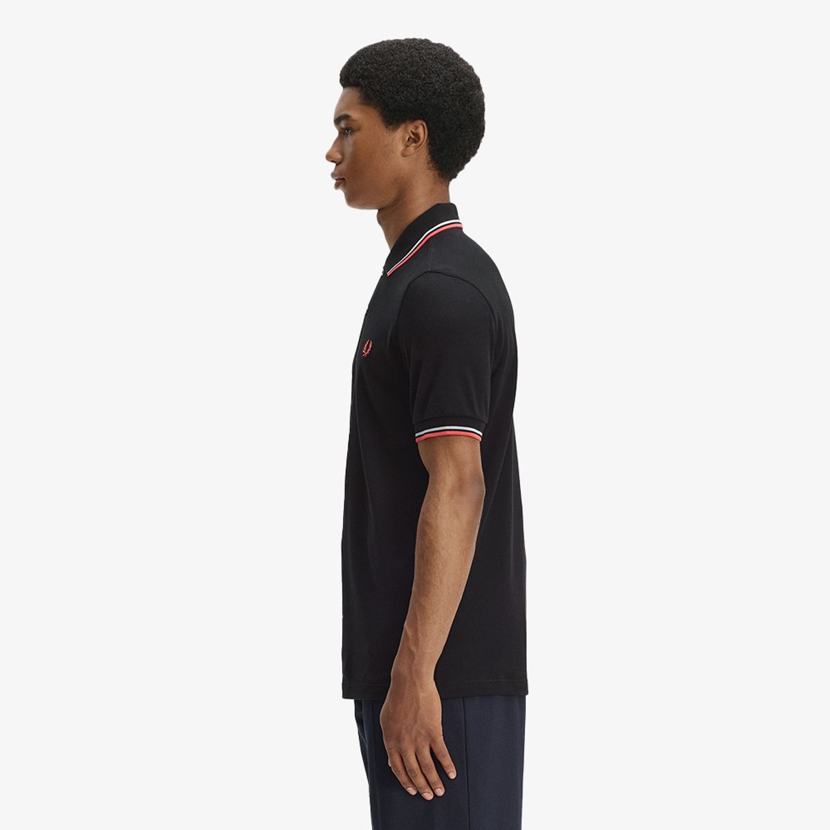 프레드페리(FRED PERRY) [M3600] 트윈 팁 프레드페리 셔츠 - 블랙/더스키블루/스트로베리크림 AFPM2613600-05C
