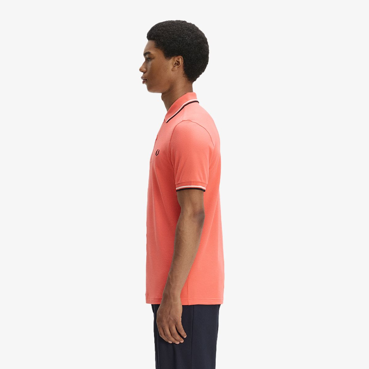 프레드페리(FRED PERRY) [M3600] 트윈 팁 프레드페리 셔츠 - 스트로베리크림/에크루/블랙 AFPM2613600-04C